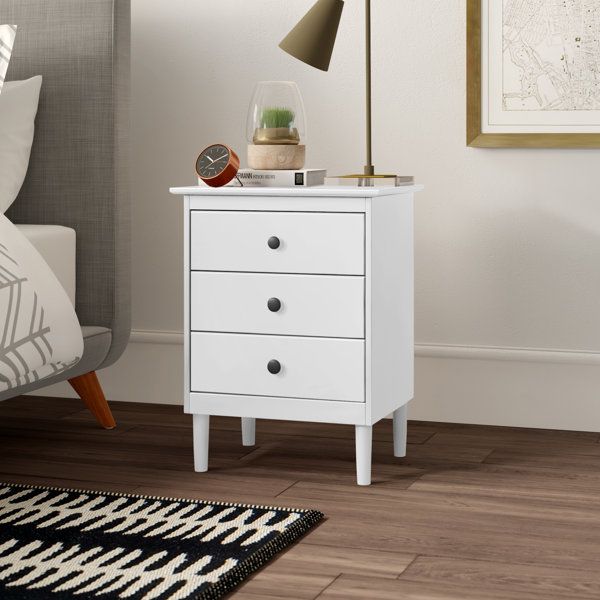 Mercury Row® Lafever 25'' Tall 3 Drawer Nightstand & Reviews Wayfair